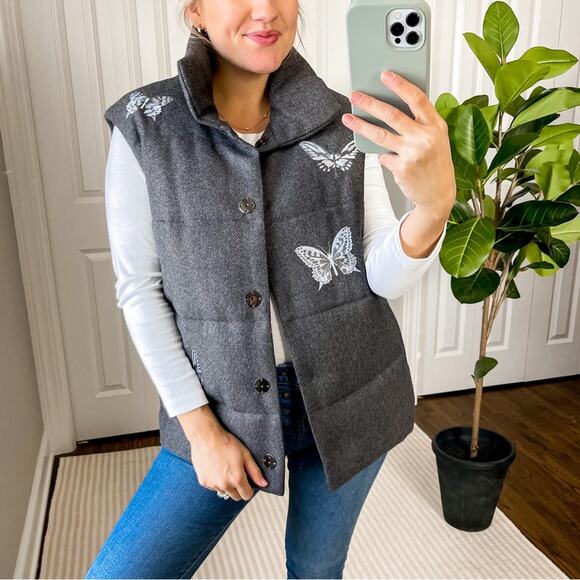 Seven Lab NYC Jackets & Blazers - Seven Lab NYC Cashmere-Wool Butterfly Embroidered Vest